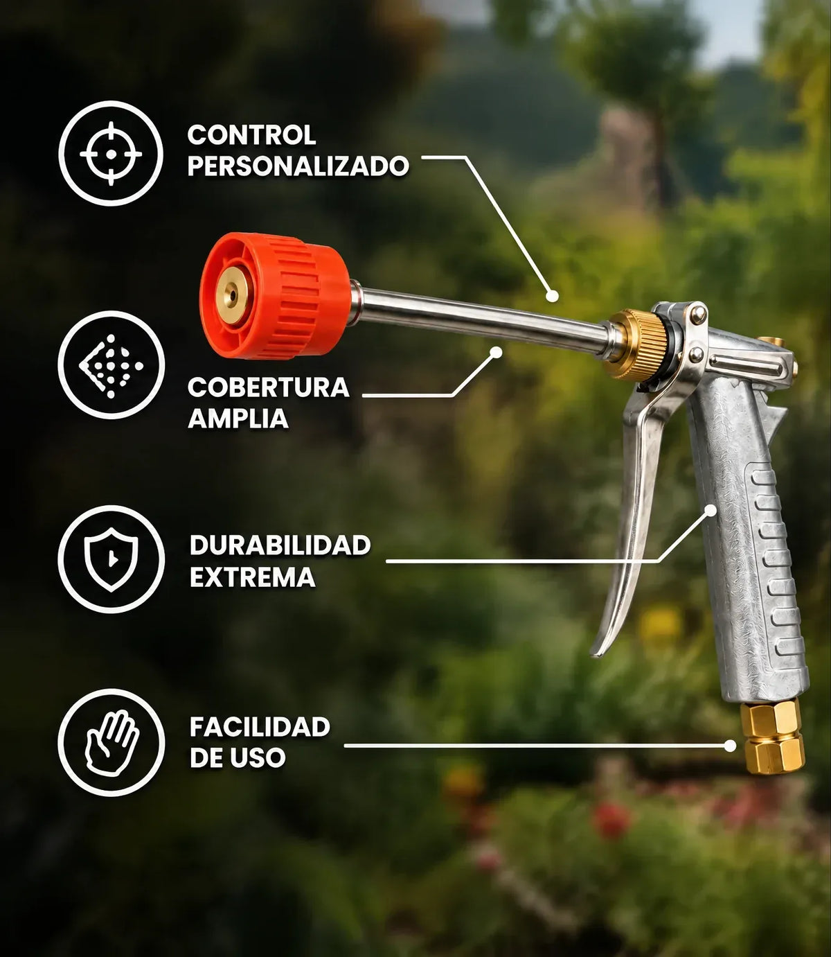 Pistola Metálica para Fumigación y Riego